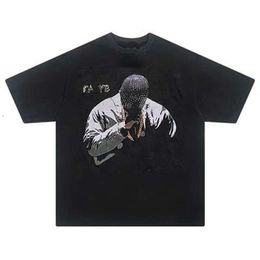 Designer Luxury kanyes Classic Men's and women's street hip-hop rock short film printed casual T-shirt