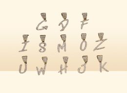 Gold Silver AZ Letters Pendant Necklaces Whos Initial Micro Letter Charm for Men Women with 24inch Rope chain6885755