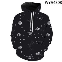 Women's Hoodies Sweatshirts New 3d Printing Star Sky Universe Pattern Hoodie Boys And Girls Cool Sweatshirt Fashion Pullover Long-sleeved Streetwear Top 240413