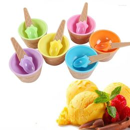 Baking Moulds Ice Cream Bowl Spoon Wonderful Gift Children Love Dessert Bowls Cup Kitchen Accessories Dinning Tool Container Holder