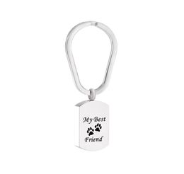 Accessories Paw Print Pendant Stainless Steel Cremation Jewelry Urn Ashes Key Chain Women Square Urns For Ashes Keychains 8647849