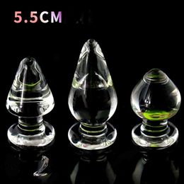Glass Anal Plug Large Size 5.5 Cm In Diameter Stimulation Massage Adult Orgasm Masturbation Products For Couple.