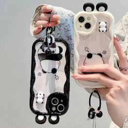 3D Ear Panda Frog Phone Case For OPPO A18 A98 A78 A58 A79 5G A58 A38 4G A94 F17 F19 F11 F9 F21 Reno 5 6 7 4 Pro 5F Soft Silicone