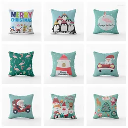 Pillow GY0807-2 Christmas Cartoon Pattern Case (No Filling)Polyester Home Decor Bedroom Decorative Sofa Car Throw Pillows