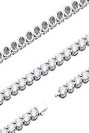 Catene Vinreregem Hip Hop Rock 925 Sterling Sterling 6mm Creato creato Moissanite Gemstone Tennis Necklace Braccialetti di gioielli fini Whol4961157