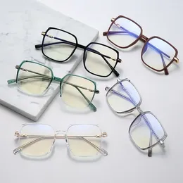 Sunglasses Large Square Frame Anti Blue Light Glasses Fashion Face Slimming Effect Street Po Decoration Eyeglasses For Women