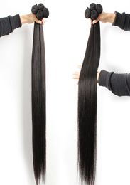 30 32 34 36 38 40 Inch 10A Brazilian Straight Hair Bundles 100 Human Hair Weaves Bundles Remy Hair Extensions9538796