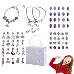 Storage Bags Charm Bracelet Making Kit Dazzling Colorful DIY Crystal Beaded Bracelets For Girls Beads Bangle