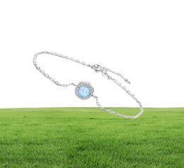 high quality 925 sterling silver anklet handmade blue synthetic opal jewellry bracelets China low s jewleries whole253H1440844