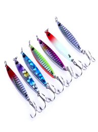 7pcslot 21g 14g Metal Jigs Spoon Lead Hard Bait Fishing Lures Fishing Tackle Sink Jigging Hook Winter Fishing For Bass1956623