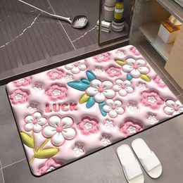 New Girls Style Toilet Door Soft Diatom Mud Floor Mat Household Bathroom Water Absorbing and Non Slip Foot Nine