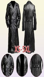 Men's Leather Faux MEN'S GERMAN CLASSIC WW2 UNIFORM OFFICER BLACK REAL LEATHER TRENCH COAT 2209222271960