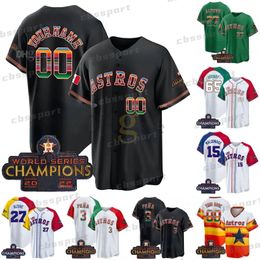 2024 Mexico Astros 27 Altuve Baseball Jersey 44 Alvarez 3 Jeremy Pena Houston 35 Justin Verlander 2 Alex BregmanFramber Valdez 71 Hader Jeff Bagwell Bryan Jose Abreu