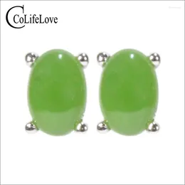 Stud Earrings CoLife Jewellery Simple Gemstone For Office Woman 4 6mm Natural Jasper 925 Silver