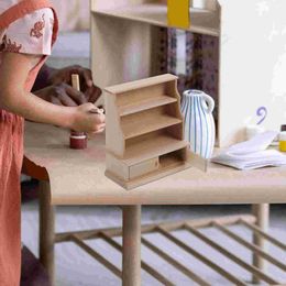 Dollhouse Biscuit Cabinet Kids Gift Mini Furniture Unfinished Small Wood Wooden Adornment Miniature Model