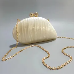 Shoulder Bags Brand Design Pearl Champagne Green Acrylic Evening Bag Totes Party Clutch Purse Lady Wallet Stylish Chain Chic Handbag