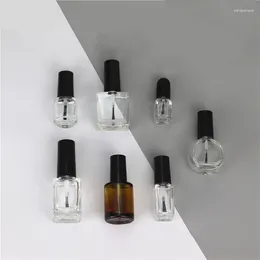 Storage Bottles 10/30/50pcs 2-15ml Empty Nail Polish Bottle Clear Glass Gel Paint Glue Container Beauty Oil Art Tools