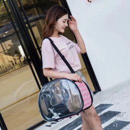 Cat Carriers Cute Pet Out Portable Space Bag Transparent Fashion Cats Dogs Rabbits And Other Oblique Spanning Backpack Carrier