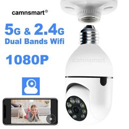 IP Cameras 5G YIIOT WIFI Indoor Wireless Bulb Camera for Home Use 1080P Video Surveillance Security Protection Colorful Night Vision 24413