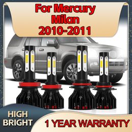 4Pcs High Power 180W Led Headlight 45000LM Car H11 9005 Canbus 4Side Chip 6000K Lamp For Mercury Milan 2010 2011