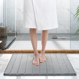 Bath Mats Simple Striped Memory Foam Mat Thickened Slow Rebound Absorbent Foot Bathroom Rug Non-slip High Quality Carpet