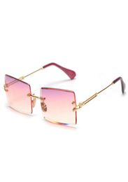 2019 Small Rimless Sunglasses Women Men Summer Black Red Pink Small Rectangular Sun glasses For women UV400 Retro Shades NX Q01219521584