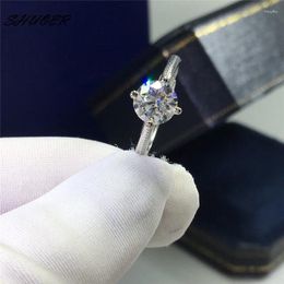 Cluster Rings Women Classic 4 Wedding Ring 925 Sterling Silver Pass Diamond Brilliant Cut 1 D Color Moissanite Jewelry