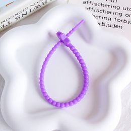 Key Chain Self-Locking Lanyard Strap Candy-Colored Little Silicone Rope 4XBF