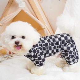 Dog Apparel Comfortable Pet Jumpsuit Checkerboard Adorable Jumpsuits Soft Comfort For Outdoor Walks With Bear