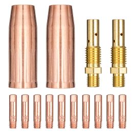 Combos 14pcs Contact Tips Gas Nozzles Consumables Kit for Tweco Mini /1 & Lincoln Magnum 100l Mig Welding Tool Kit