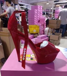 Dance Shoes LAIJIANJINXIA 15CM/6inches PU Upper Model Sexy Exotic High Heel Platform Party Women Sandals Pole H028