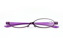 Fashion Makeup Reading Glasses Women Lady Make Up Eyeglasses Magnifying Eyewear Purple Metal Frame Magnifier Eye Reader 10409044260