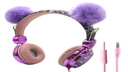 Cute Kids Wired Headphone With Microphone Girls 35mm Music Stereo Earphone Computer Mobile Phone Gamer Headset Kids Gift5896599