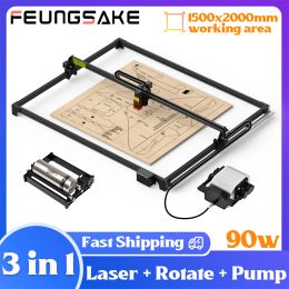 90W Laser Engraver Machine Large 1500*2000mm 50w Air Assist Pump Laser Engraving Cutting Machine Wood Engraver And Cutter
