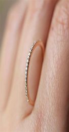 Super Thin Crystal Couple Wedding Ring Silver Rose Gold Engagement Rings Alloy Trendy Women Anillos Nice Girlfriend Gifts AR194500918