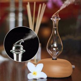 Humidifiers Glass Reservoir Nebulizing Pure Essential Oil Aromatherapy Diffuser, Auto Shut Off/ Led Light Aroma Humidifier for Home Office