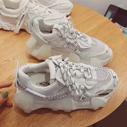Casual Shoes Summer Women Chunky Sneakers Running Fashion Female White Platform Thick Sole Woman Vulcanize