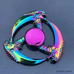 Decompression Toy Finger Spinner Creativity Hand Fidget Spinner Metal Rainbow Color Fingertip Gyro Toy for Spinners Focus Relieves Stress