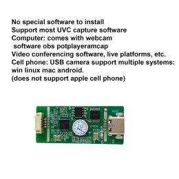 USB/TYPE-C output board AHD to USB capture Analog signal to digital USB camera module AHD to Type-c module UVC free drive