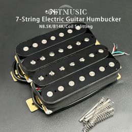 Cables 7String Electric Guitar Humbucker Dual Coil Electric Guitar Pickup Coil Splitting Pickup N8.5K/B14K Output Guitar Parts Black