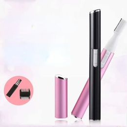 2024 Practical Electric Face Eyebrow Scissors Hair Trimmer Mini Portable Women Body Shaver Remover Blade Razor Pink Black 1. for Practical