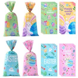 Gift Wrap 50Pcs Happy Easter Bags Chick Cookies Gifts Packaging Plastic Day Decoration 2024 Home Kids