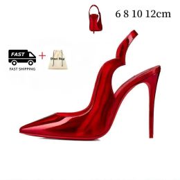 Heel Woman Designer Redbottoms Dress Shoes Red Bottoms Kitten High Heels Platform Black White Sliver Gold Nude Slingback Round Pointed Toes Pumps S s 32