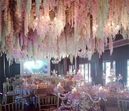 100pcslot 24 Colors Artificial Silk Flower Wisteria Flower Vine Home Garden Wall Hanging Rattan Xmas Party Wedding Decoration T204981804