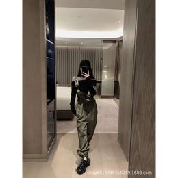 Women's Leggings Early Autumn Niche Design Trendy Brand Embroidered Shoulder Strap Workwear Pants Fashionable Casual Versatile