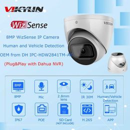 IP Cameras Vikylin OEM Dahua 8MP Starlight IP Camera IPC-HDW2841TM-AS Wizsense Built-in Mic SD Card Slot CCTV Video Surveillance IP Camera 240413