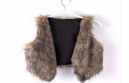 WholeWoman Vintage Trend Celeb Faux Fur Waistcoat Vest Jacket Shawl Coat Tops SXL4548405