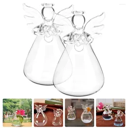 Vases 2 Pcs Mini Pots Plants Small Flower Centerpieces Display Decorative Glass Vintage