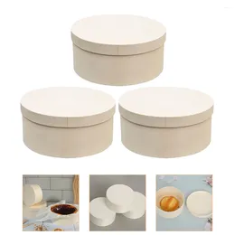 Take Out Containers 3 Pcs Biscuit Case Cupcake Cases Lid Wooden Christmas Party Accessory Chocolate Cookie Holders