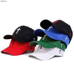 Ball Caps Unisex Cross embroidery Baseball Cap adjustable Golf Hat Cotton Snapback Caps Casquette Hats Casual Hip Hop Dad HatsL240413